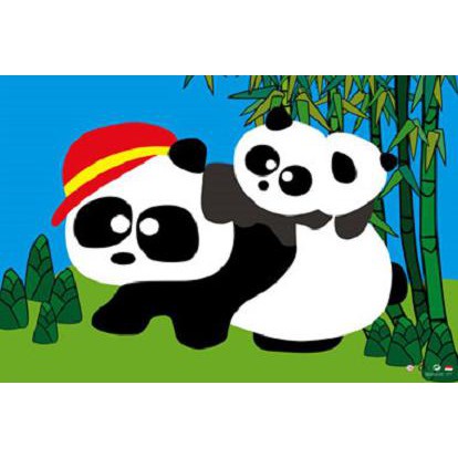 Wooden Tray Puzzle Gambar Panda.